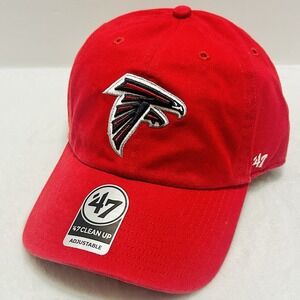 '47‎ Brand Atlanta Falcons Clean Up Adjustable Hat Cap Strap Red NFL Football